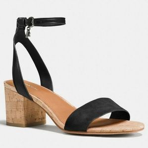 Coach Thompson Cork Block Heel Sandal